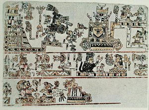 Copie fac-similé du Codex Bodley, détail, vers 1521 - Pre Columbian Pre Columbian