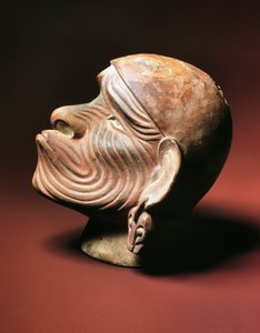 Tête masculine de Trujillo, culture Moche, civilisation précolombienne, 4-9e siècle