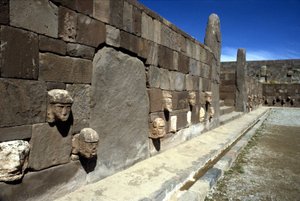 Site archéologique précolombien de Tiahuanaco, Bolivie.