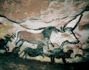 Bull, with Deer and Horse, Upper Paleolithic, from the Cave of Lascaux, France, c.17.000-15.000 BC