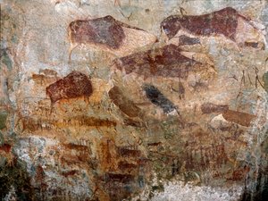 Peintures rupestres réalisées par les San, troisième millénaire av. J.-C.