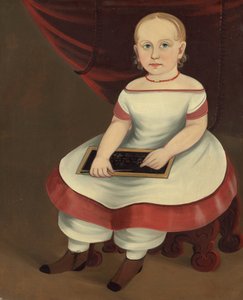 Petite fille avec une ardoise