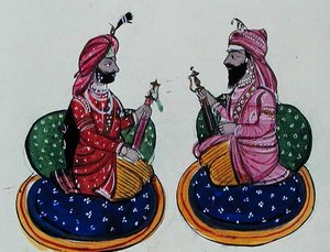 Maharaja Kharak Singh et Maharaja Nau Nihal Singh, vers 1890 - Punjabi School