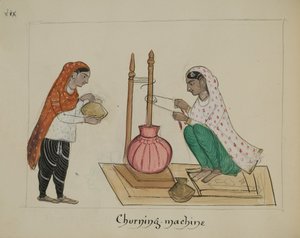 Deux femmes avec une baratte