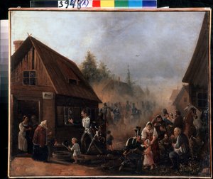 Scène de la guerre russo-française en 1812 - Pyotr Baykov