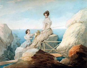 Impératrice Alexandra Feodorovna avec sa fille la grande-duchesse Maria Nikolaïevna de Russie, années 1820