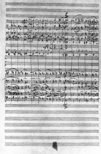 Manuscrit de la partition du ballet Casse-Noisette par Piotr Ilitch Tchaïkovski