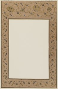 Bordure de manuscrit pochoirée avec motifs floraux - Qajar School