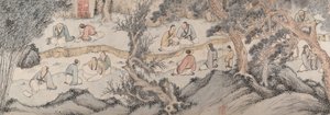 Rassemblement au Pavillon des Orchidées, datable à 1560 - Qian Gu