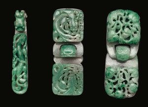 Groupe de crochets et boucles de ceinture en jadeite - Qing Dynasty Chinese School