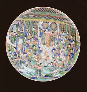 Grand plat Famille Verte, période Kangxi (1662-1722) (porcelaine)
