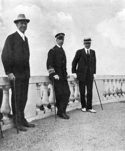 Le roi Georges Ier de Grèce avec le commodore Keppel et Lord Howe, Corfou, Grèce, 1908