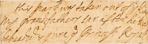 Note manuscrite - Queen Mary II of England