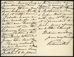 Lettre de la reine Victoria à Mary Augusta Gordon, château de Windsor, 16 mars 1885