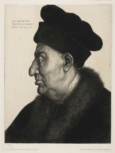 Bildnis Studie, gravé par Peter von Halm (1854-1923) - Quentin (after) Massys