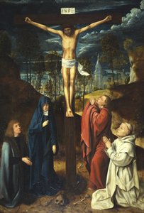 Christ en croix entre la Vierge, Saint Jean et deux donateurs