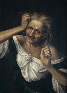 Vieille femme se déchirant les cheveux