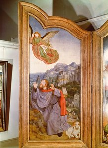 La Sainte Parenté, ou le Retable de Sainte Anne, détail du panneau gauche représentant l