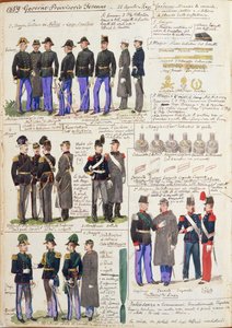 Uniformes et insignes du gouvernement provisoire de Toscane - Quinto Cenni