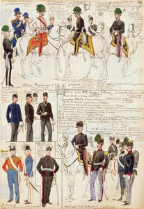 Divers uniformes du Duché de Modène par Quinto Cenni, planche en couleur - Quinto Cenni