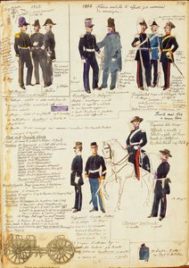 Divers uniformes du Royaume de Sardaigne