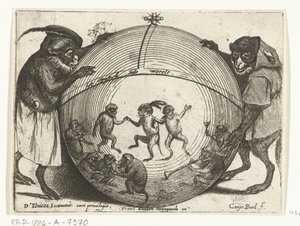 Deux singes tenant un globe terrestre