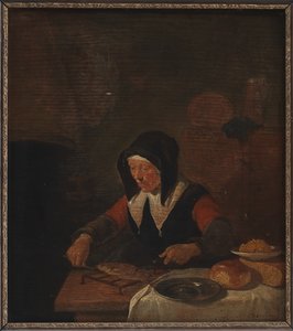 Vieille femme à son repas