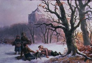 Enfants jouant dans la neige