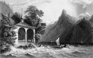 Chapelle de Tell, lac Uri, Suisse, 1836