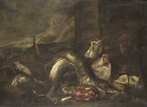 Nature morte avec poisson - R. van Burgh