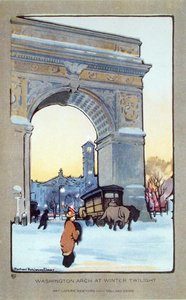 Arc de Washington Square au crépuscule d