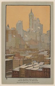 Le Singer Building depuis le pont de Brooklyn - Rachael Robinson Elmer