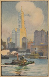 Le bâtiment Woolworth depuis le ferry, 1914 - Rachael Robinson Elmer