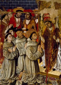 Cycle des miracles, détail du Retable de San Bernardino, par Joan Figuera et Tomas Rafael (actif dans la seconde moitié du XVIe siècle), tempera sur panneau, 399x253 cm. (détail)