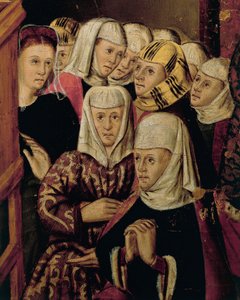 Prédication, détail du retable de San Bernardino, par Joan Figuera et Tomas Rafael (actif dans la seconde moitié du 16e siècle), tempera sur panneau, 399x253 cm (détail)