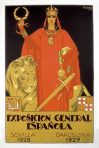 Exposicion General Espanola, Séville 1928 - Barcelone 1929 (affiche) - Rafael de Penagos