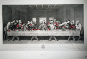Gravure réalisée pour marquer le 5e centenaire de La Cène de Léonard de Vinci à Santa Maria delle Grazie, Milan - Raffaello Sanzio Morghen