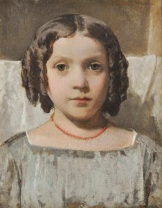 Fille avec un collier de corail - Raffaello Sernesi
