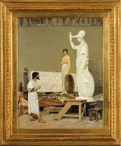 Phidias travaillant sur sa statue de Minerve, 1869 - Raffaello Sorbi