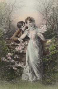 Couple appuyé sur une clôture