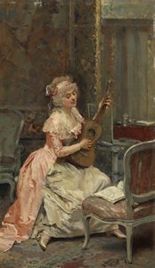 Femme avec une guitare, vers 1870