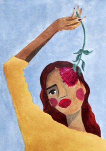 Magda avec une fleur - Raissa Oltmanns
