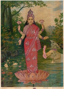 Lakshmi Embellished, par Ravi Varma Press, édition - Raja Ravi Varma