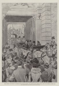 Retour du roi Édouard VII à Osborne après sa proclamation, Sa Majesté quittant Trinity Wharf, Cowes, pour Osborne, 24 janvier