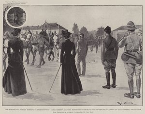 Les honorables demoiselles Roberts à Bloemfontein, Lord Roberts et ses filles regardant le départ des troupes pour rejoindre le général Pole-Carew - Ralph Cleaver