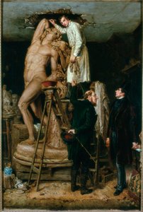 John Graham Lough dans son atelier, 1881