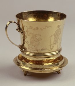 Tasse à chocolat en or, vers 1685