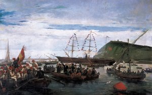 Volontaires catalans embarquant pour la guerre à Cuba en 1870 - Ramón Padró y Pedret