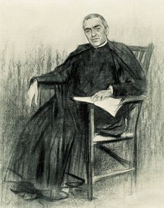 Portrait du poète catalan Jacint Verdaguer (1845-1902) - Ramon Casas i Carbo