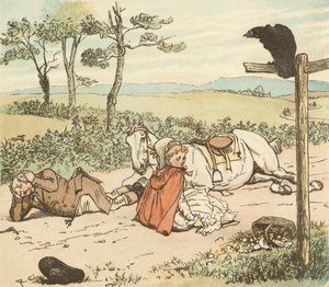 Un fermier trottait sur sa jument grise